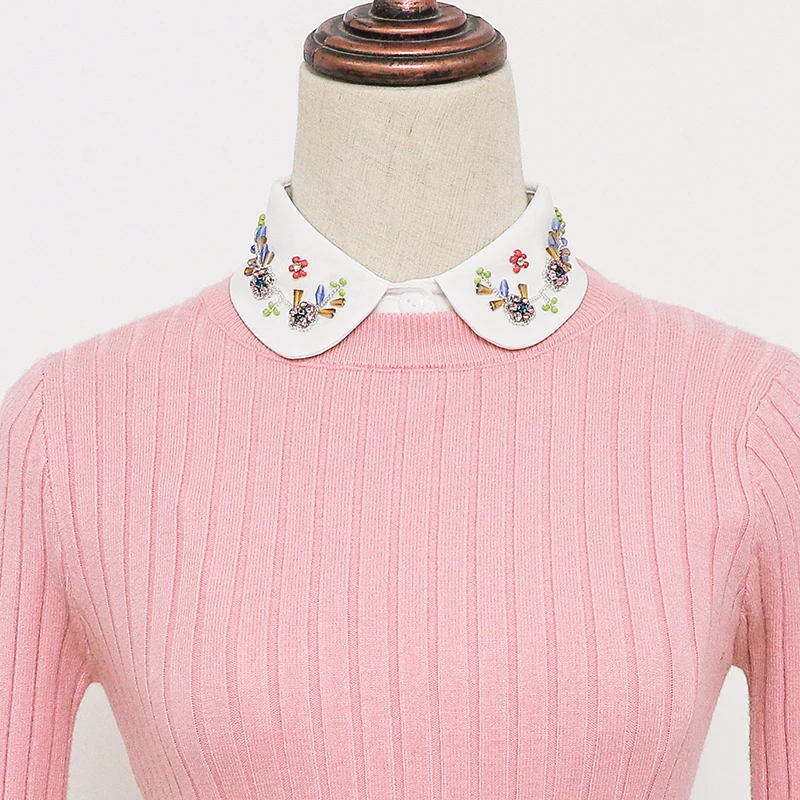 Fake Collar Women Handmade Nail Chiffon