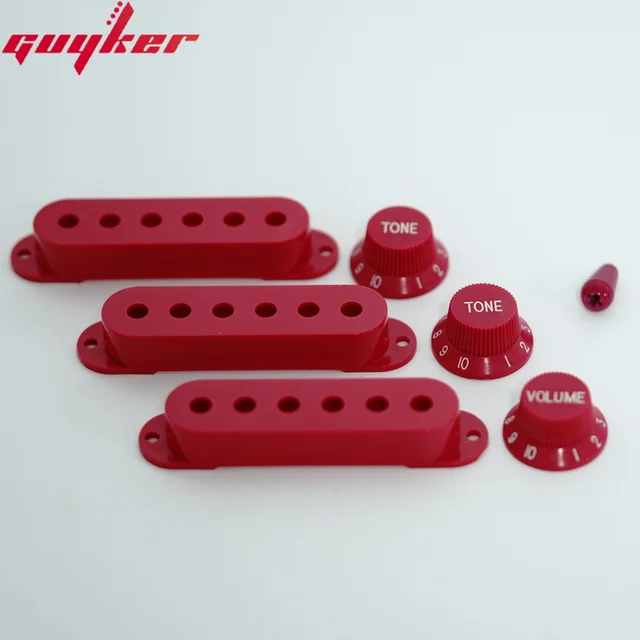 Set Copri Pickup E Manopole Per Chitarra Stratocaster - Bianco Con Dettagli Dorati - Foto 5