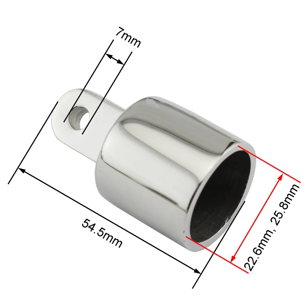 Top Cap Stainless Steel 316 Boat Bimini Hardware Mirror Polish Marine Bimini Tops Fitting Hardware 2PCS