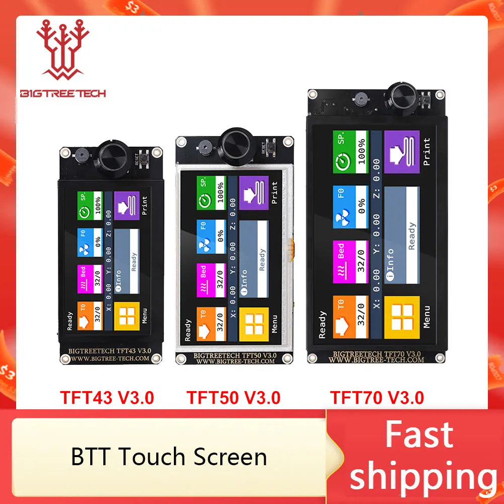 BIGTREETECH TFT43 V3.0 TFT50 TFT70 Touch Screen 12864 LCD 3D Printer Parts MKS TFT70 For SKR V1.4 Turbo SKR MINI E3 Ender 3 bigtreetech skr mini e3 v3 0 3d motherboard tmc2209 3d printer parts for ender 3 upgrade ender 3 v2 btt skr v1 4 turbo octopus