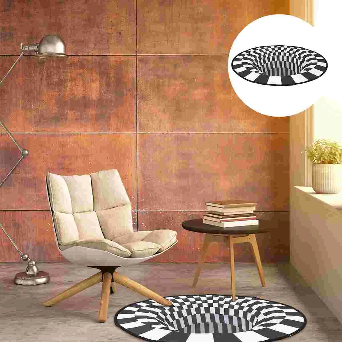 

Floor Rug Non-Skid Floor Mat 3D Visual Illusion Rug Floor Carpet Home Decor