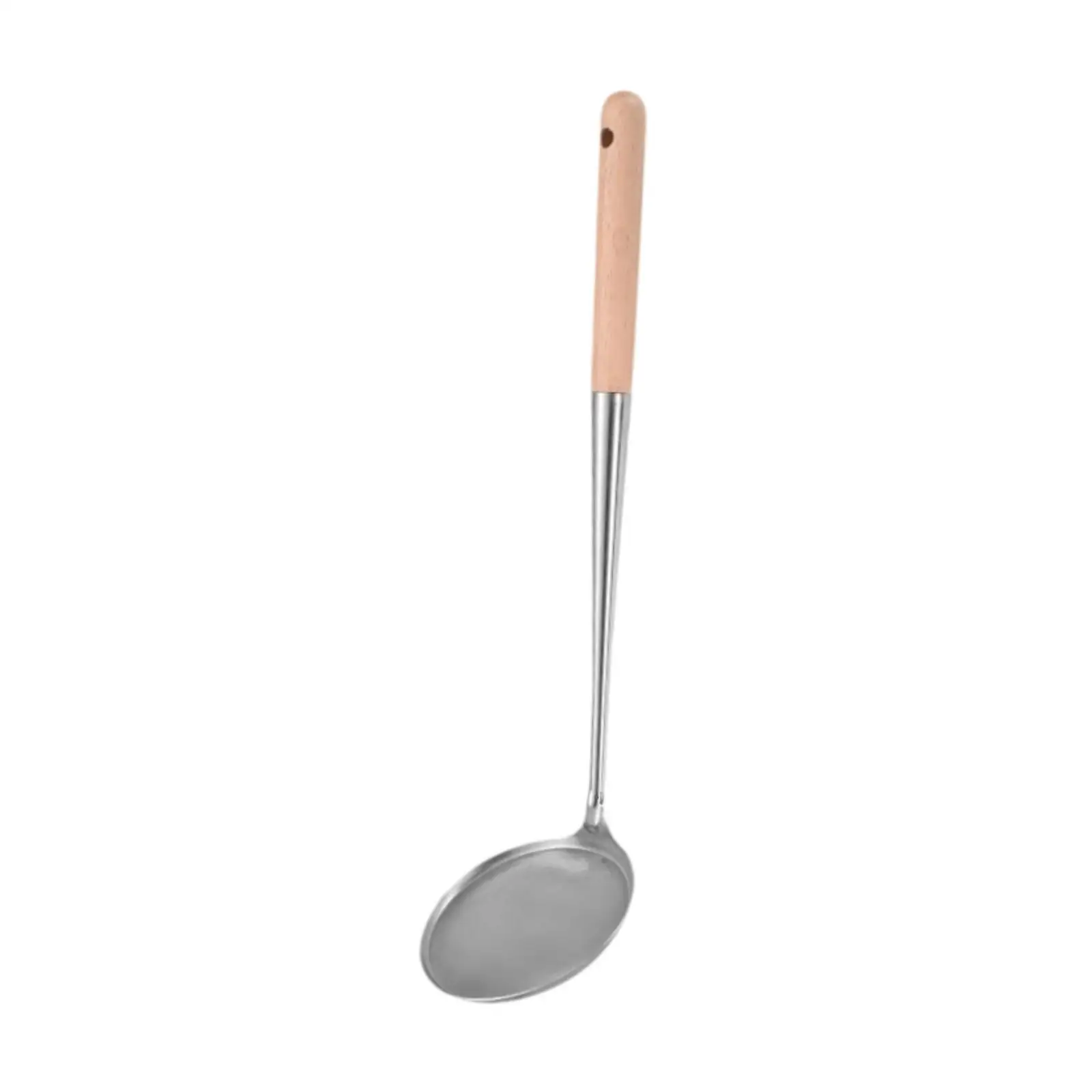 Cake Frying Spoon Rosette Maker Rustproof W/ Anti-scald Wooden Long Handle Frying Ladle Kitchen Cooking Utensil for Household