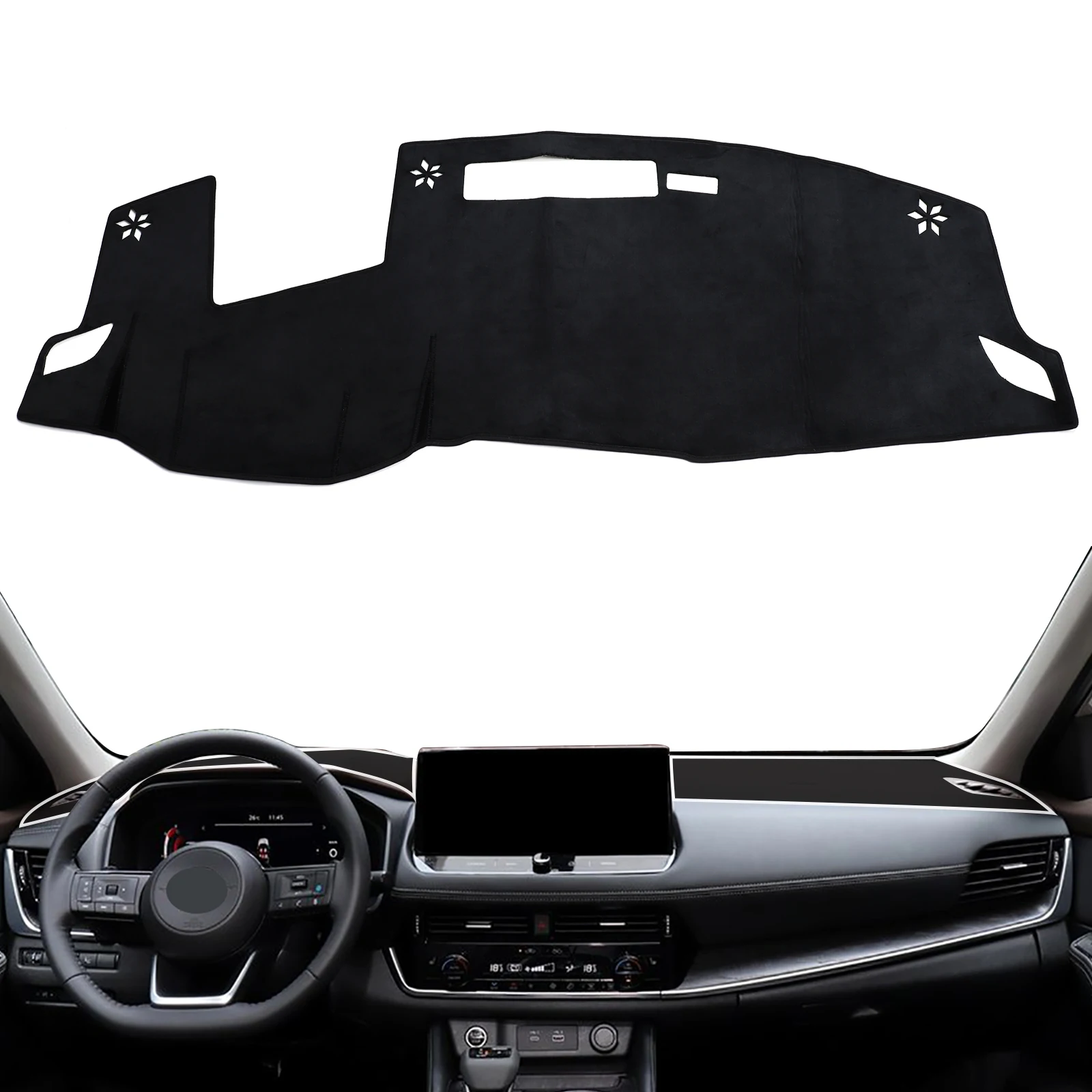 ZUNDUO Dashboard Pad Cover for Nissan Xtrail Rogue 2021 2023 HUD