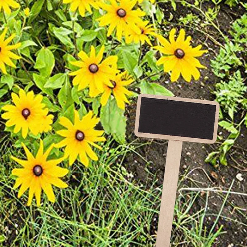 20Pcs Plant Markers Mini Wooden Chalkboard Creative Blackboard Signs Garden Flowers and Plants Tags Garden Decoration Tools