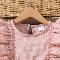 Robe de princesse pour filles de 4 à 7 ans, col rond, manches à ailes, nœud papillon, imprimé Floral, broderie, vêtements d'été doux pour fête d'anniversaire 3