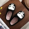 Punisher Skull Pattern fashion Embroidery stuffed Home Platform Cozy Fur Cotton Slippers Personality Warm Non-slip Indoor Slippers Men Women Can Wear Halloween Christmas Gift 3