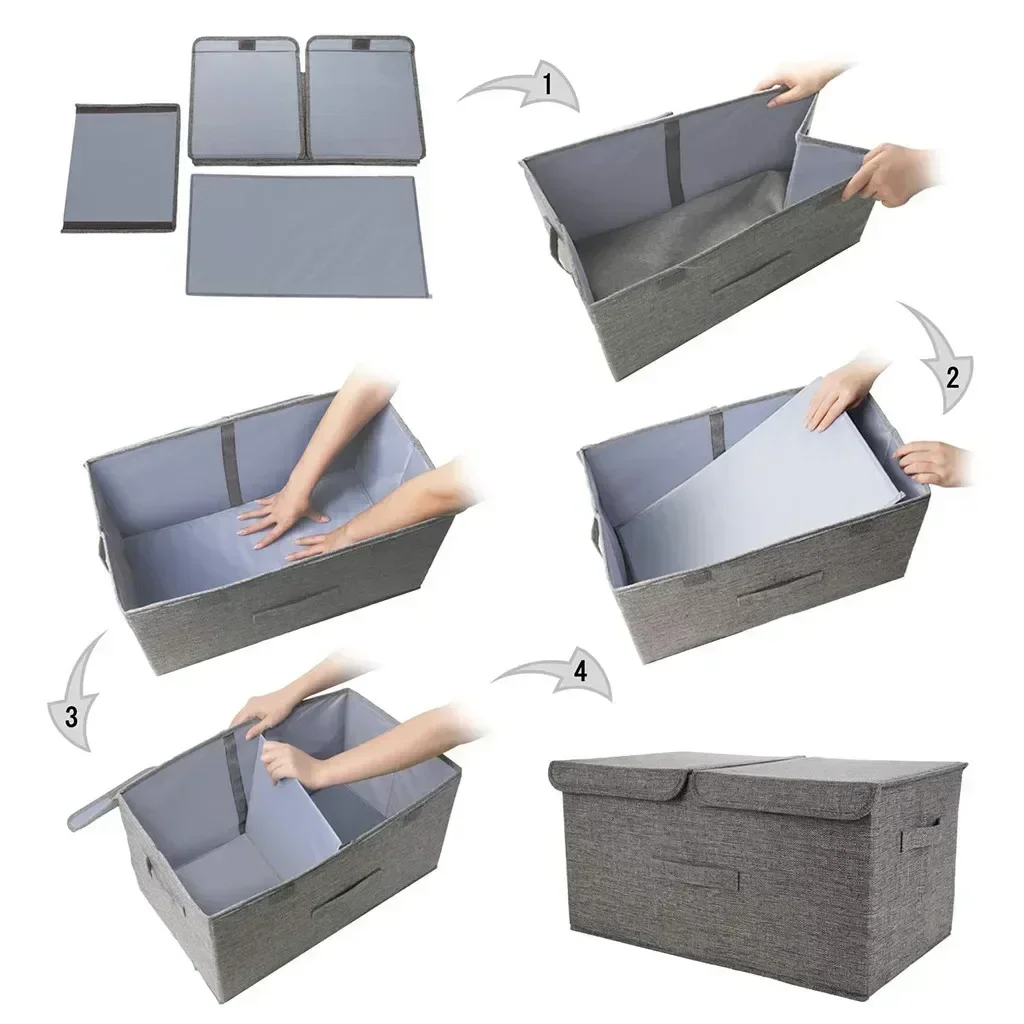 Storage Box Collapsible Linen Fabric Clothing Basket Bins Toy Box Organizer Storage Box Organizer Storage Organizer 6
