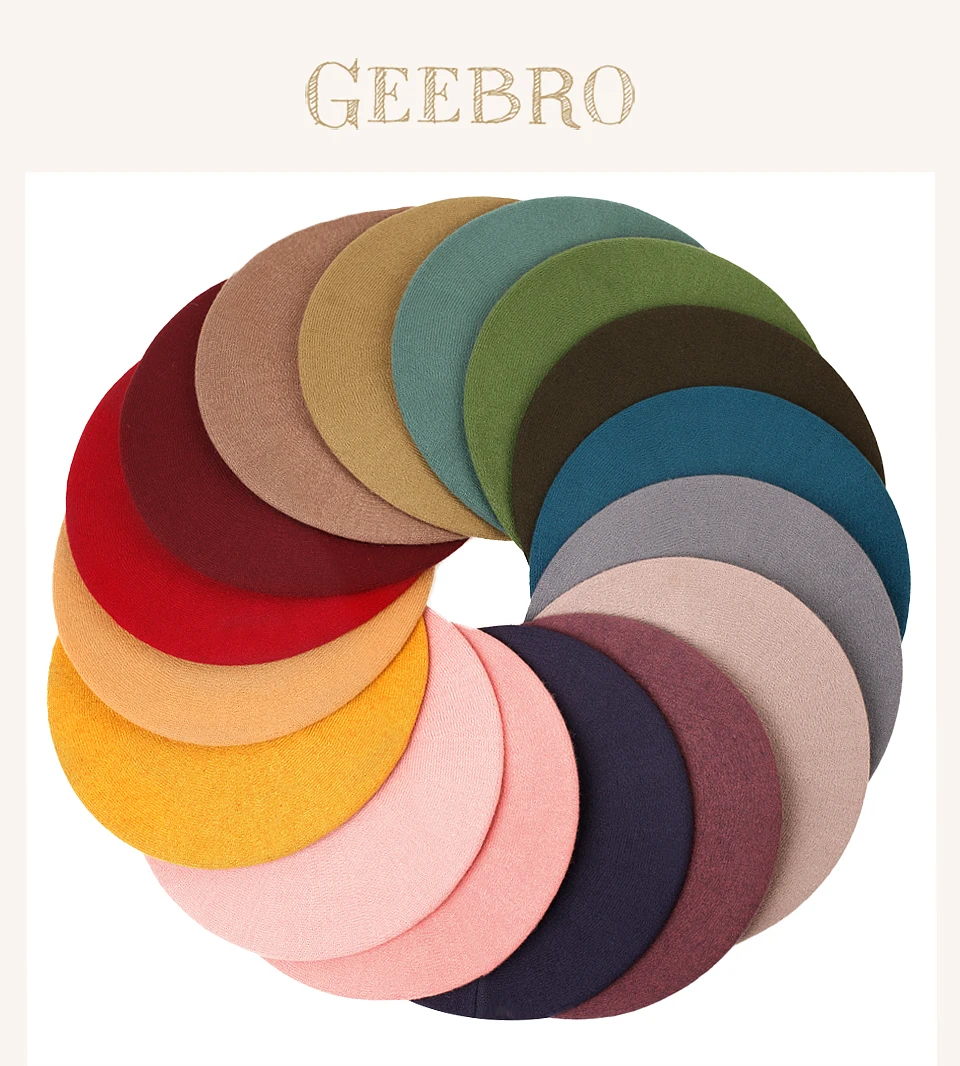 Hot Sale Geebro Women's Cashmere French Hat Causal Plain Knit Wool Soft Berets for Ladies Knitted Artist Beret Cap Hats_voghion.com