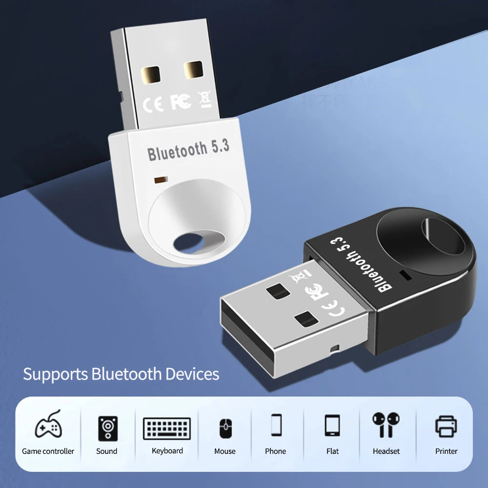 Беспроводной Bluetooth-адаптер для ПК, Usb-адаптер Bluetooth 5,3, приемник для динамика, мыши, клавиатуры, музыкального аудиопередатчика usb адаптер grwibeou bluetooth 5 1 беспроводной bluetooth аудио приемник передатчик для пк динамика беспроводной мыши клавиатуры