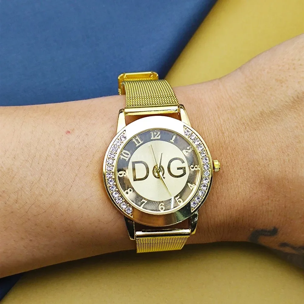 2025Hot Sale European Fashion Watch Women Luxury Brand DQG Quartz Watch Reloj Mujer Casual Stainless Steel Ladies Clock 3