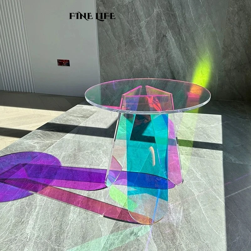 Internet Celebrity Coffee Table Coffee Table Small round Modern Minimalist Sofa Side Colorful Acrylic Corner