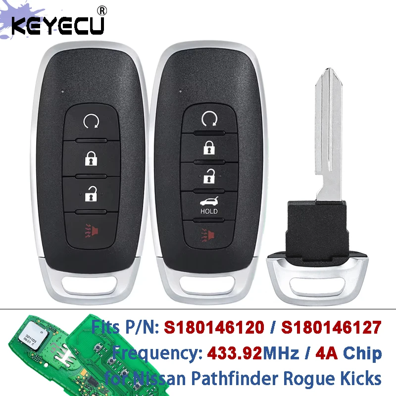 OEM 2023 Nissan Pathfinder Smart Key Proximity Remote Fob - KR5TXPZ3, 285E3-6RA5A, Remanufactured, Includes Uncut Blade