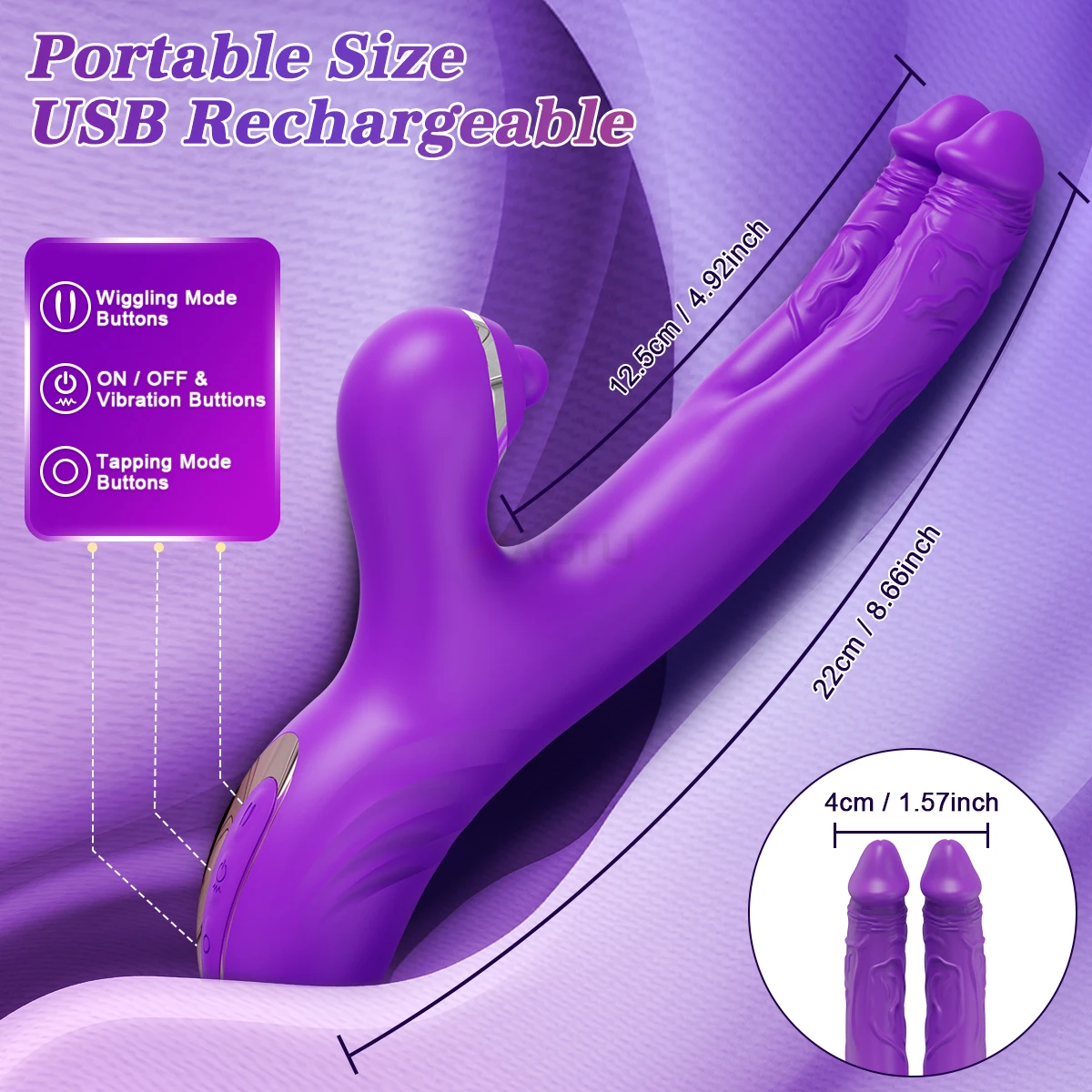 Realistic Double Dildo Vibrator for Women Flapping Clitoris Stimulator Female Swing G Spot Dildo Vibrating Sex Toys For Adults
