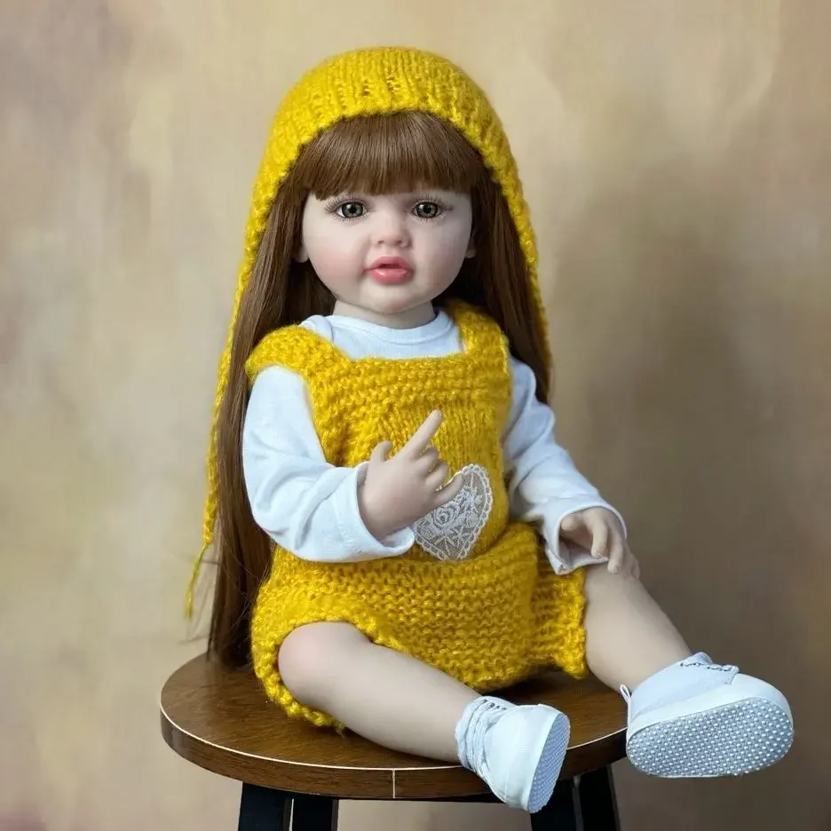 BZDOLL Lifelike 55cm 22inch Full Silicone Body Reborn Baby Beautiful Girl Doll Alive Newborn Princess Toddler Bebe Child Gift 2