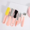 Pink Professional 8-In-1 Nail Care Manicure Pedicure Set with Foot Scraper - Includes Callus Skin Remove Shaver and Razor for Sm 2