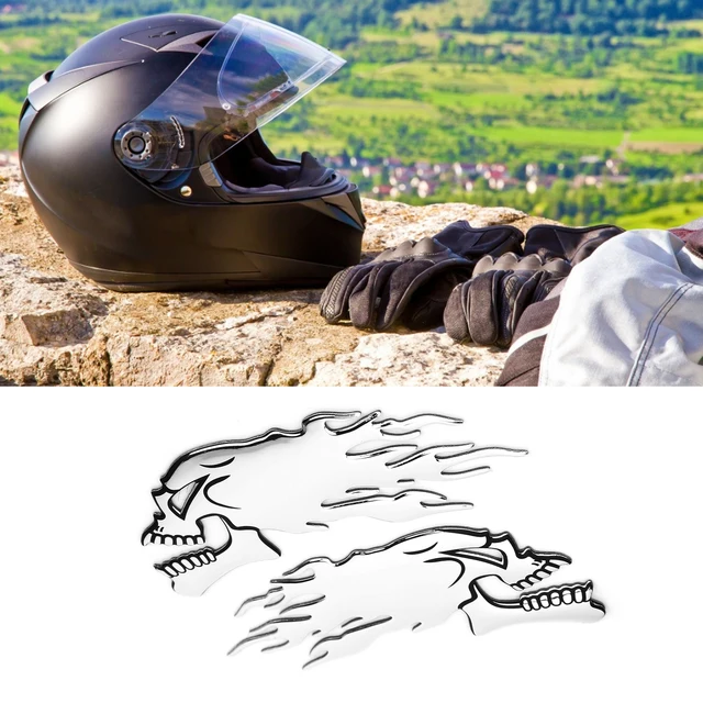 Adesivi 3D Teschio Fiamma Per Serbatoio Moto - 4 Pezzi, Impermeabili, Antigraffio - Foto 4