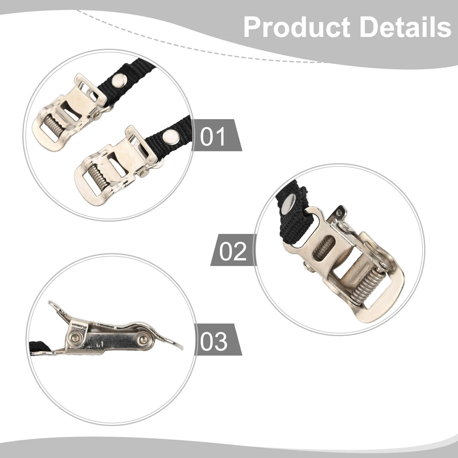 Adjustable Straps Exercise Bike Pedal Straps Foot Pedal Adjustable Metal Buckle Easy To Install Replace Old Shoelaces