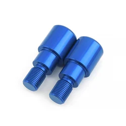 Premium CNC Handlebar Grips with Bar End Caps - Sleek End Cover Plugs (No logo blue)