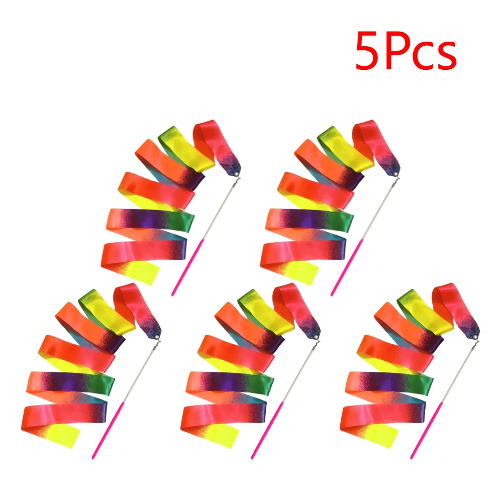 YuChiSX 2 Meter Danslinten, Ritmische Streamer Baton Twirling Gymnastic Ribbon Rainbow Gymnastic Ribbon Dance Band With Stick Swirling Rod Stick For Kids Art Dances Ballet YuChiSX 2 Meter Danslinten, Ritmische Streamer Baton Twirling Gymnastic Ribbon Rainbow Gymnastic Ribbon Dance Band With Stick Swirling Rod Stick For Kids Art Dances Ballet