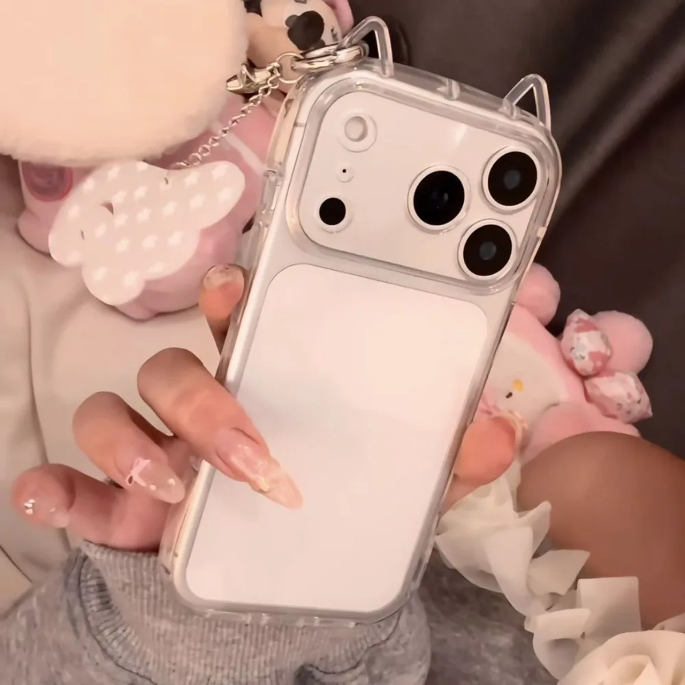 รูปสินค้า เคสแมว 3D ใส ป้องกัน iPhone 17/16/15/14/13/12/11 Pro Max