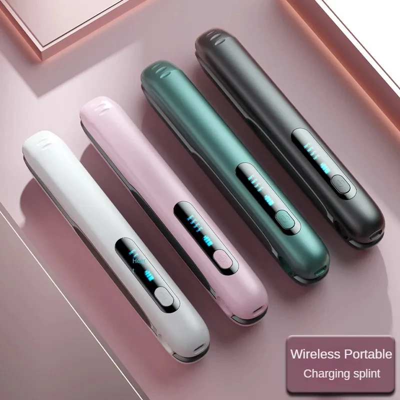 Wireless Hair Straightener Flat Iron Mini 2 IN 1 Roller USB 5000mAh Max 200℃ Portable Cordless Curler 4 Levels Dry and Wet Uses