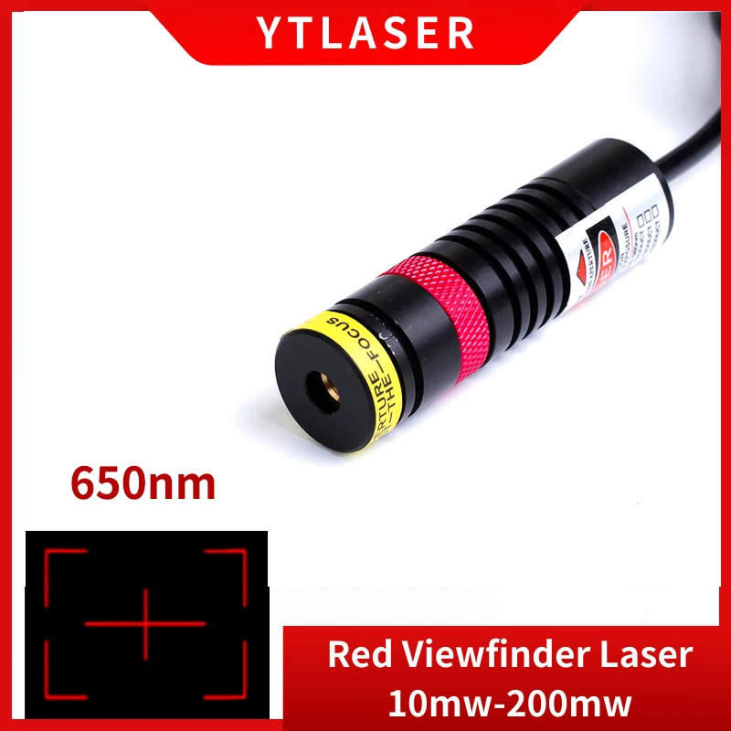 DOE 레드 660nm 뷰파인더 D18x65mm 초점 조절 가능 레이저 모듈 10mw 30mw 50mw 100mw 레이저 마킹 조각기 부품용