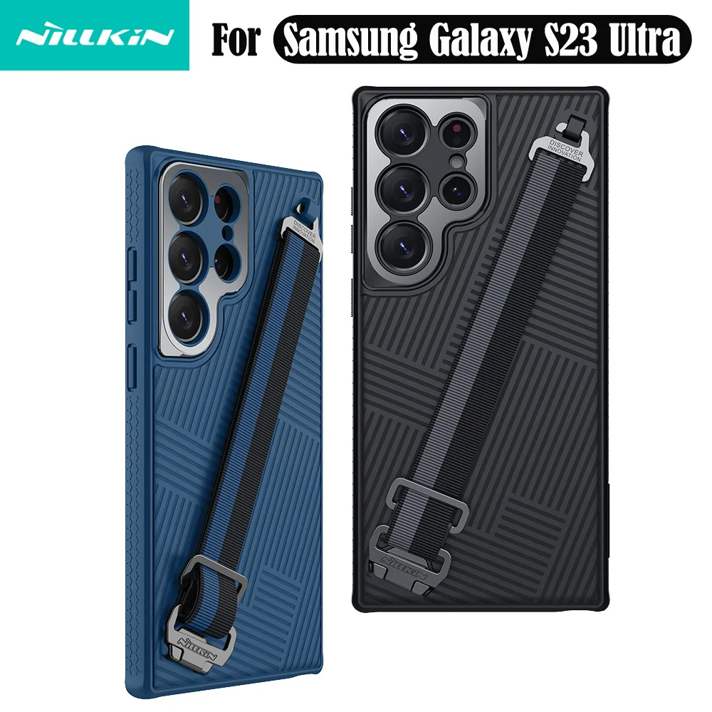 

Чехол Nillkin для Samsung Galaxy S23 Ультра чехол с ремешком на запястье удобный противоударный чехол с ремешком на веревке для Samsung S23Ultra