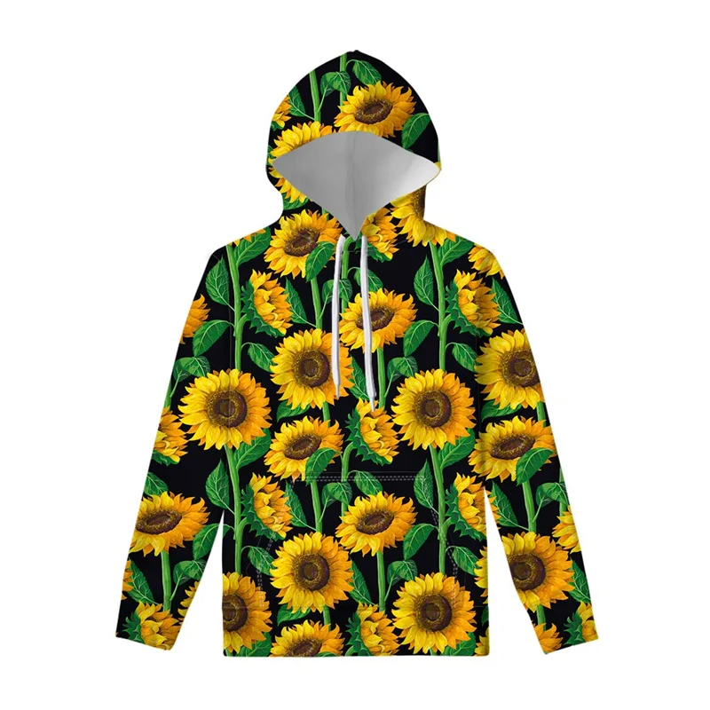 thumbnail image 1 of Sudadera con capucha con estampado floral en 3D de girasol para hombre y niño, moda Harajuku, estampado de flores y plantas, sudadera con capucha para primavera y otoño, 1 of 5