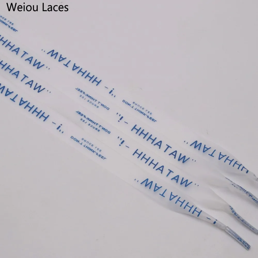 Weiou Hot Style Fashion Clothing 15mm Waterproof Ribbon Printing WATAHHH Flat PVC Laces Transparent Matte Tape Shoelace Cap Rope