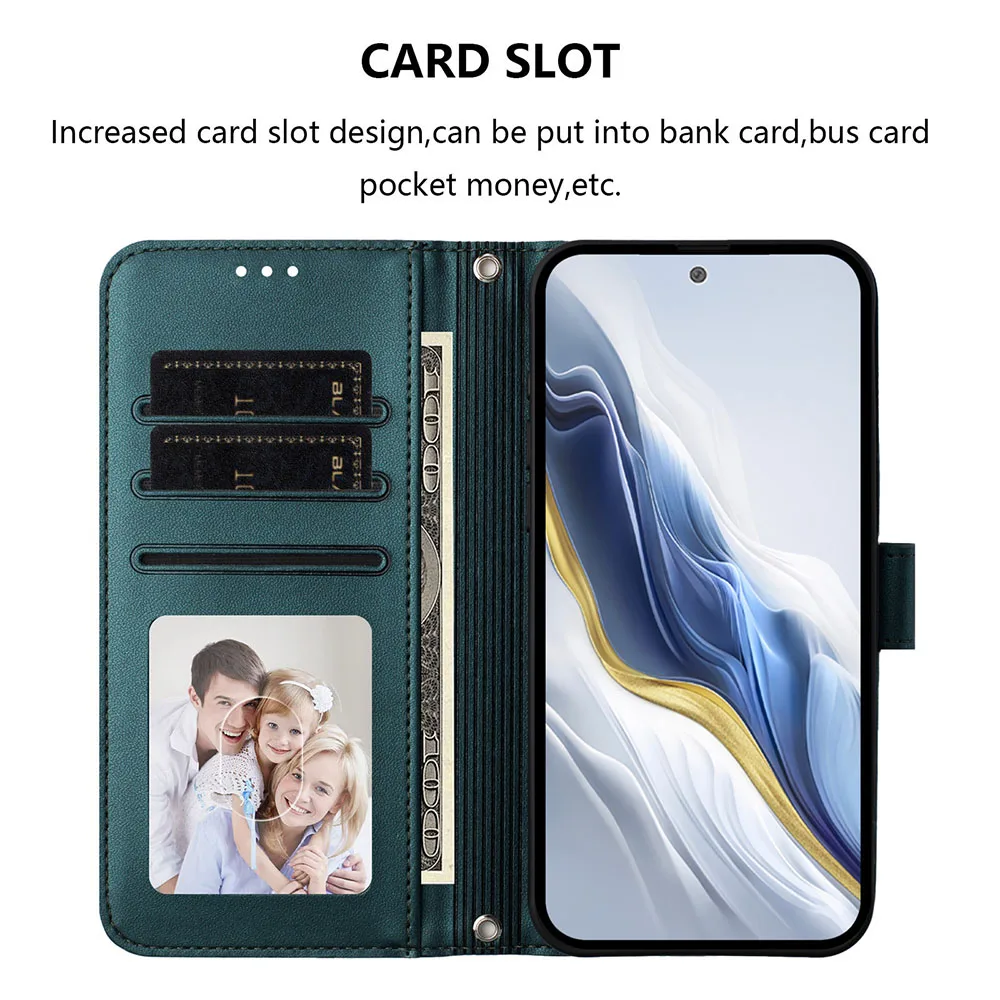 Solid Color Leather Flip Wallet Phone Case