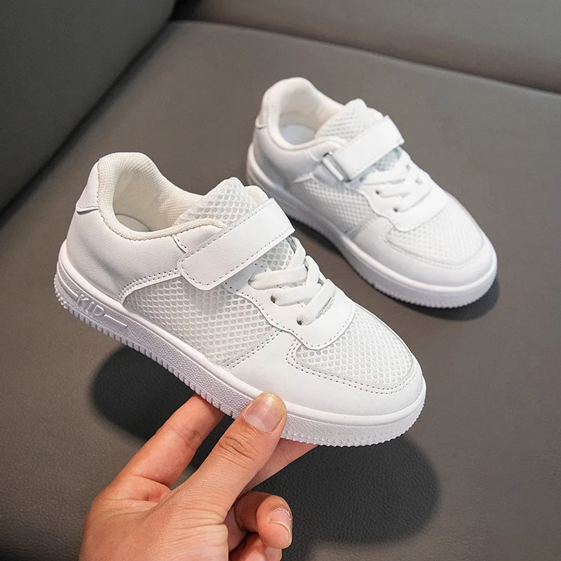 Children Casual Shoes Mesh Sneakers Boys Sport Breathable Tennis Sneaker Baby Girls Spring Fashion Shell White Running Shoes 6