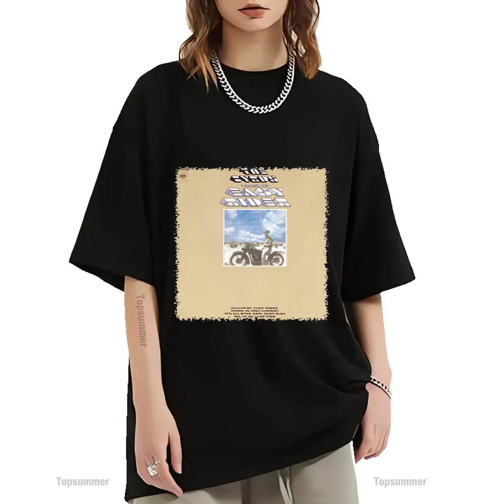 Ballad Of Easy Rider Album T-Shirt The Byrds Tour T Shirt Man Rock Band Street T-Shirt Donna Cotton Tops