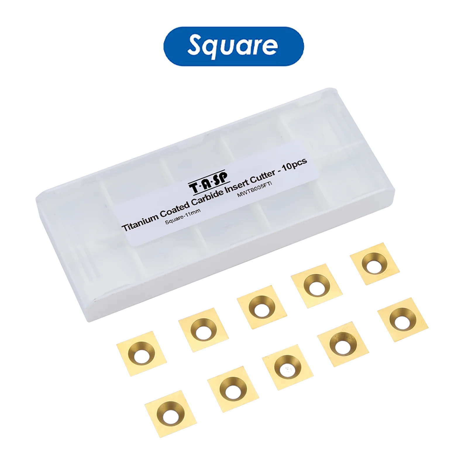 목재 선반 공구용 TASP 티타늄 코팅 카바이드 커터 인서트, 정사각형 11 x 11mm, 10개