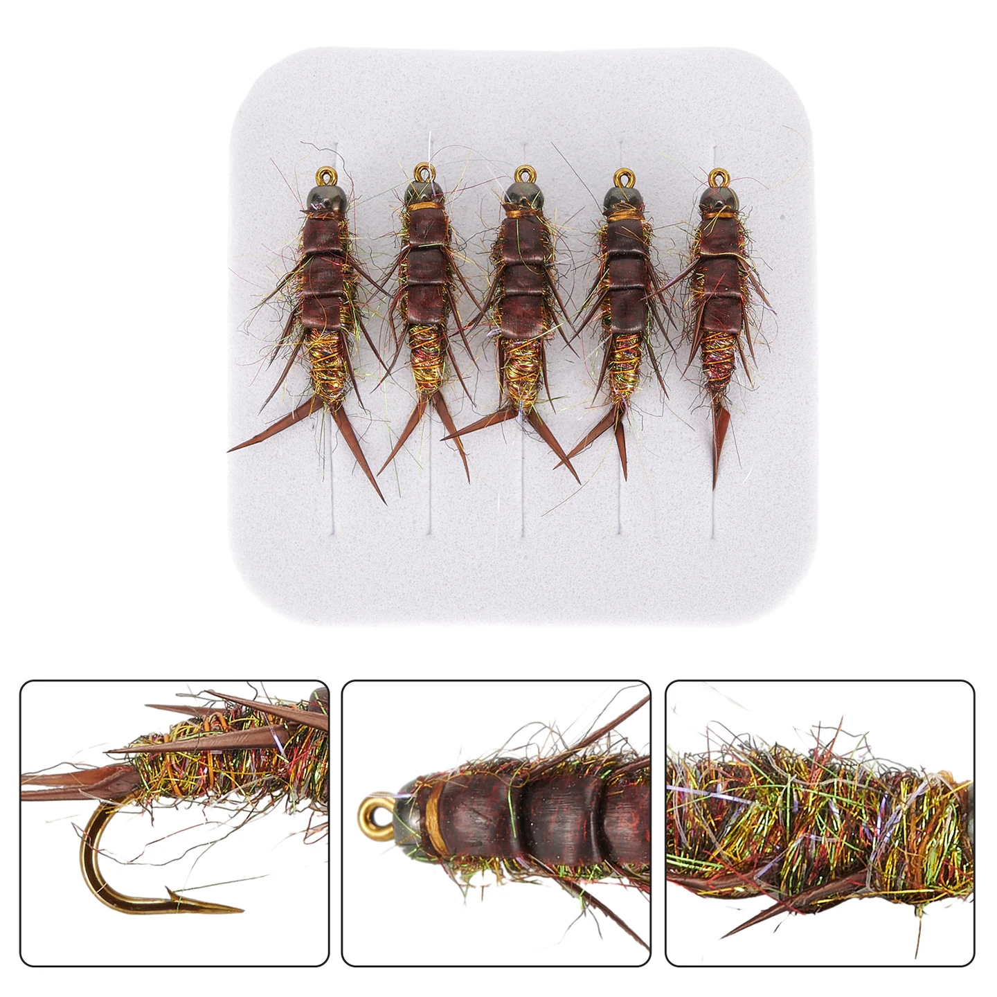 

5pcs Fly Fishing Hook Nymph Stonefly Lures Fly Baits For Trout Bass Grayling For Fishing Lures Baits Accessorie
