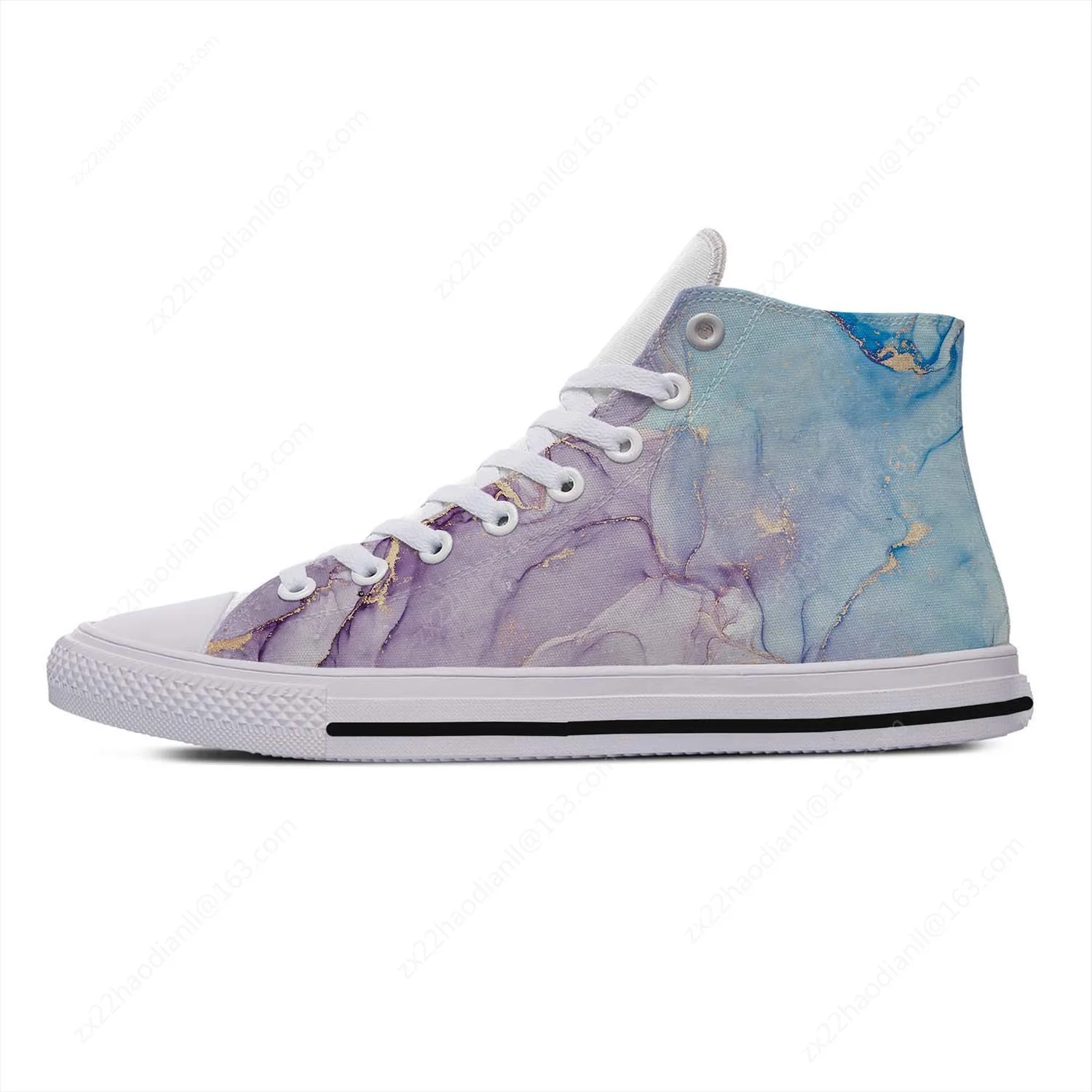 Colorful Marble High Top Sneakers Mens Womens Teenager Funny Fashion Casual Shoes Canvas Running Shoes 3D Print Lightweight shoe