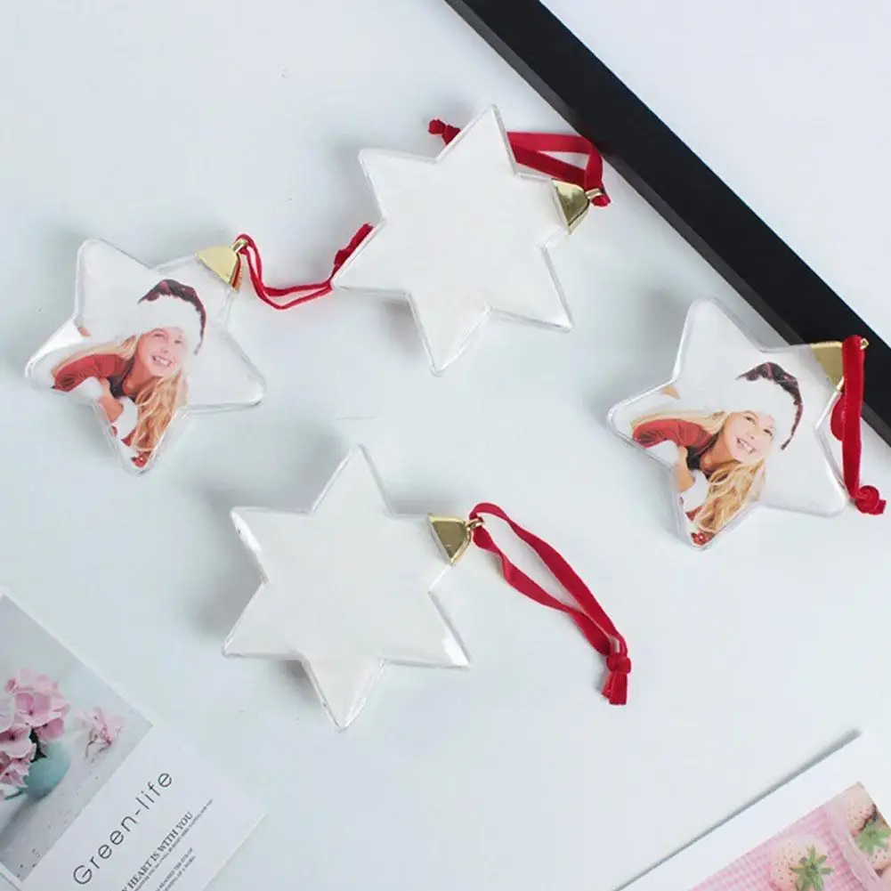 Christmas Transparent Photo Ball Festive Personalize Gift DIY Christmas Tree Pendant Decorations Photo Ball Clip