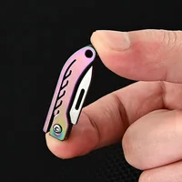 Titanium Alloy Mini Folding Knife Made of High Hardness Steel for Quick Opening, Portability, and Strong Practicality 2