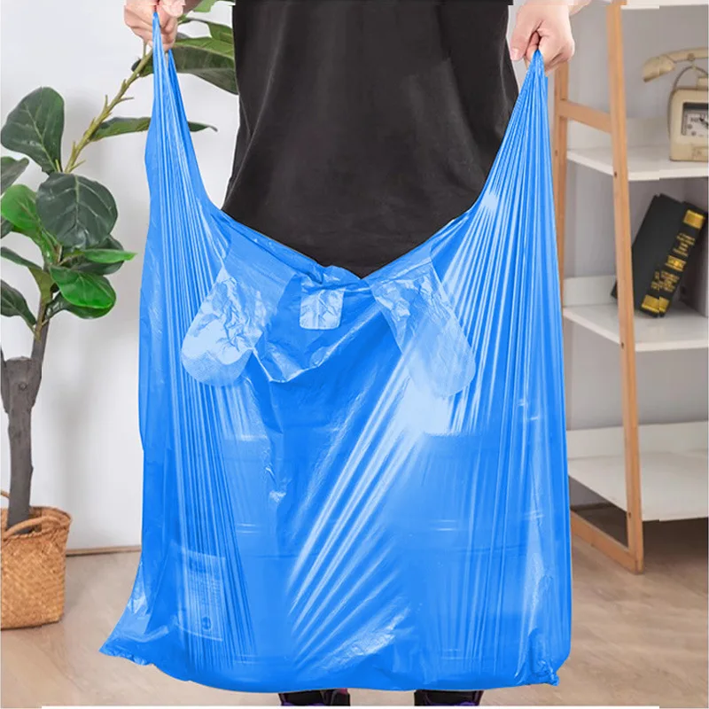 100pcs Various Size Blue Plastic Storage Bag Clothes Quilts Thicken Handheld Packag Bag Transport Pack Bag Handheld Garbage Bags 4