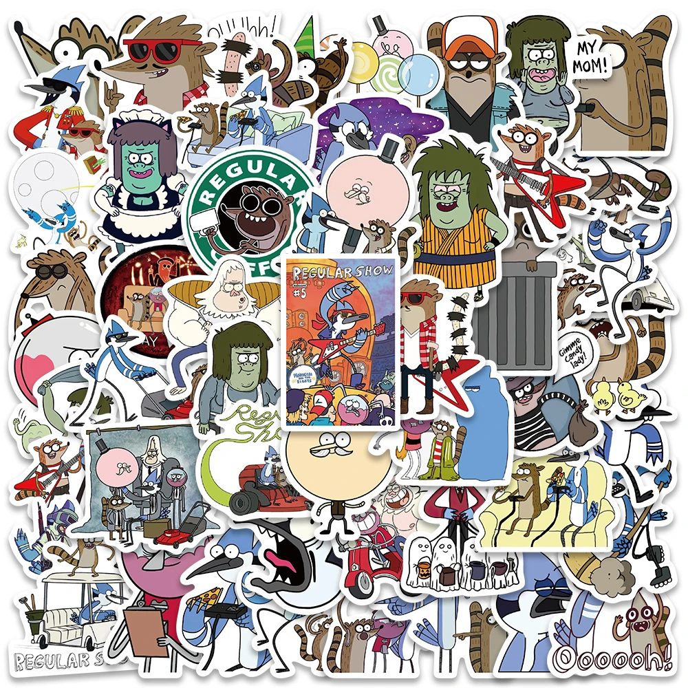 52pcs Funny Cartoon Characters Anime Stickers For Laptop Phone Guitar Luggage Diary Waterproof Graffiti Vinyl Decals a5 notebook higurashi when they cry anime characters ryugu rena kai rika gou death cartoon no naku koro ni manga note book diary