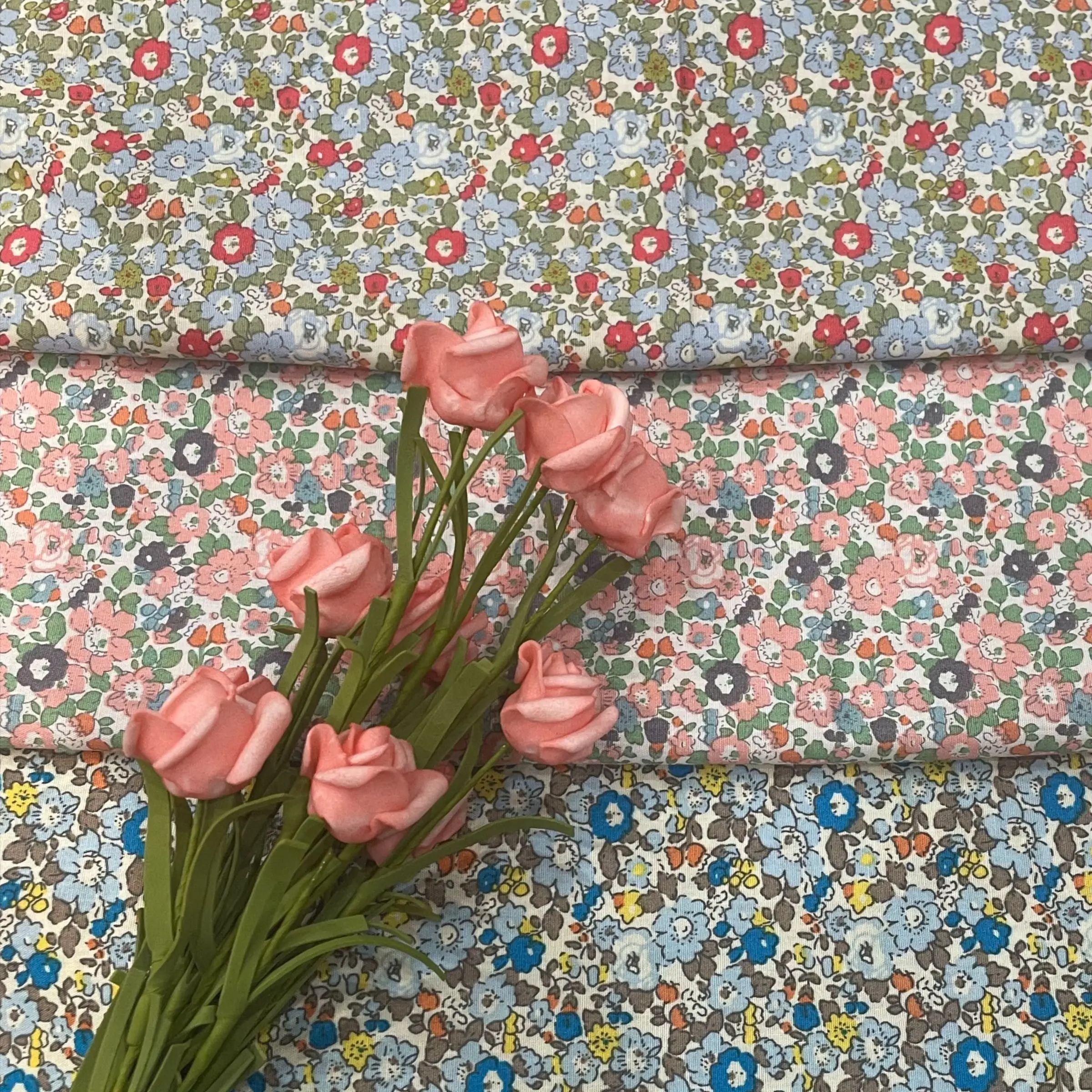 

145x50cm Powderblue 100% Cotton 40S Like Liberty Fabric Digital Printing For Sewing Cloth Dresses Skirt Kids Designer Poplin DlY