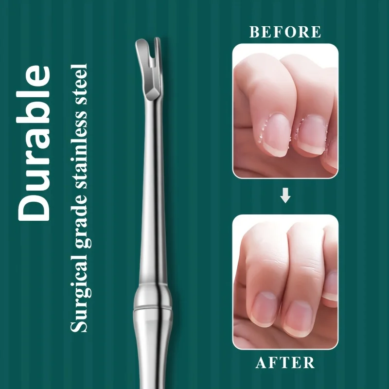 Stainless Steel Nail Art manicure tools Cuticle Remover Dead Skin Pusher Surgical Grade Scraper Nail Cleaner Trimmer