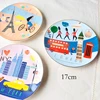 Stylish INS City Sketching Ceramic Plate with Paris, Tokyo, London, New York Platos Decorativos Para Pared Dish Wall Decor 1