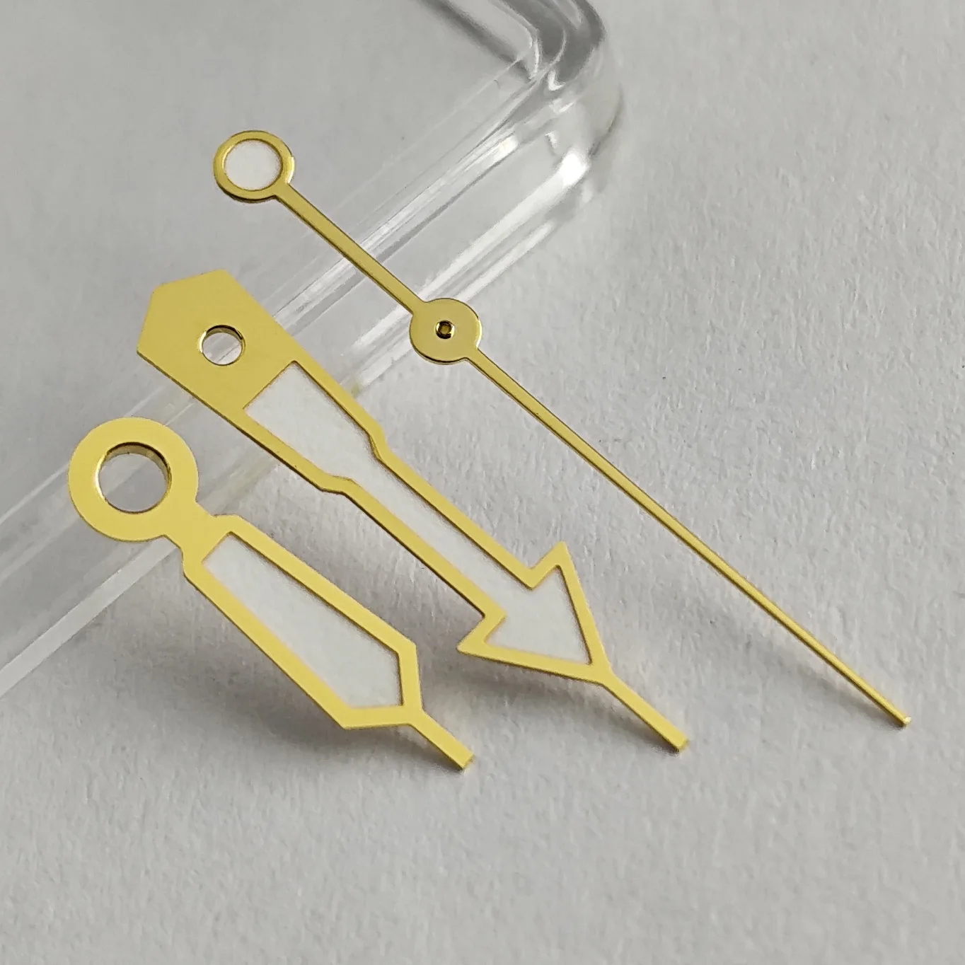 Gold Watch Hands with Green Luminous Dots