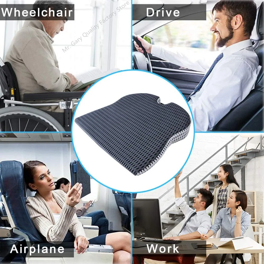 Car Wedge Seat Cushion for Car Driver Seat Office Chair Wheelchairs Memory Foam Seat Cushion-Orthopedic Support and Pain Relief 3