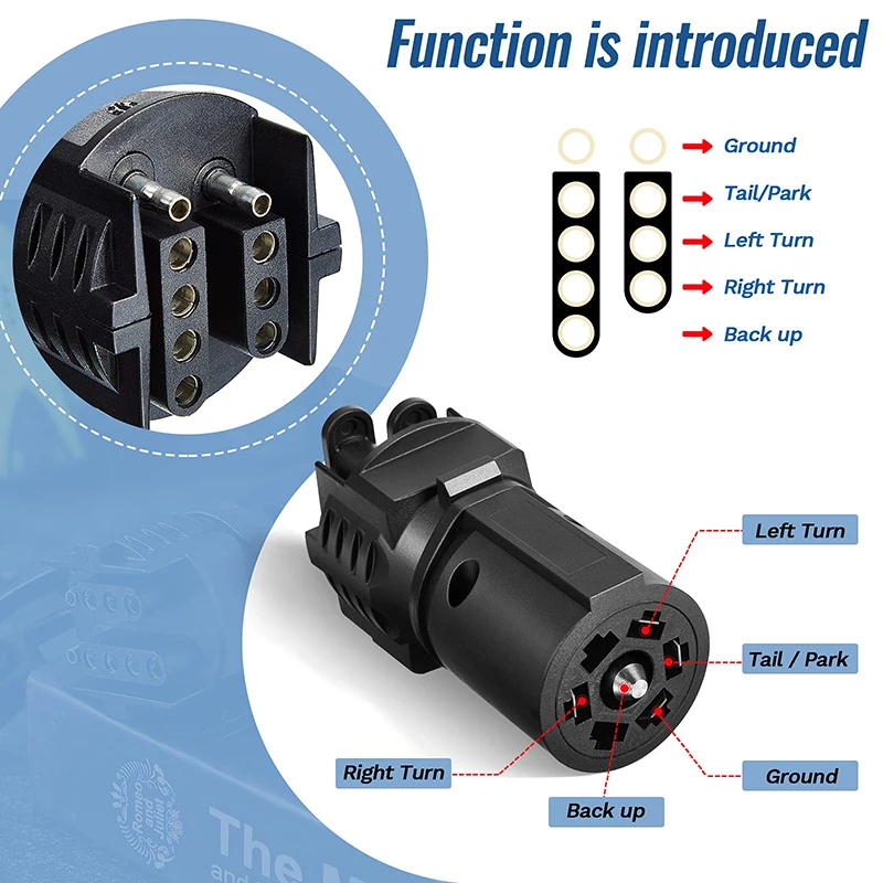 Adattatore per rimorchio da 7 pin a 13 pin per camion con gancio traino Caravan Plug Presa elettrica Connettore standard europeo Impermeabile