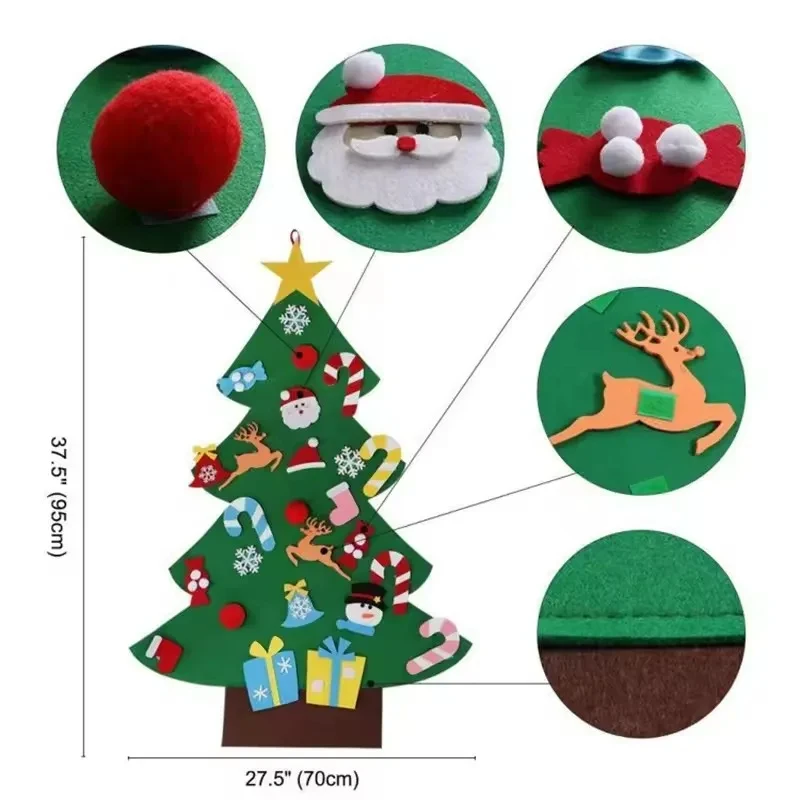 DIY Felt Christmas Tree Merry Christmas Decorations For Home 2026 Cristmas Ornament Xmas Navidad Gifts Santa Claus New Year Tree