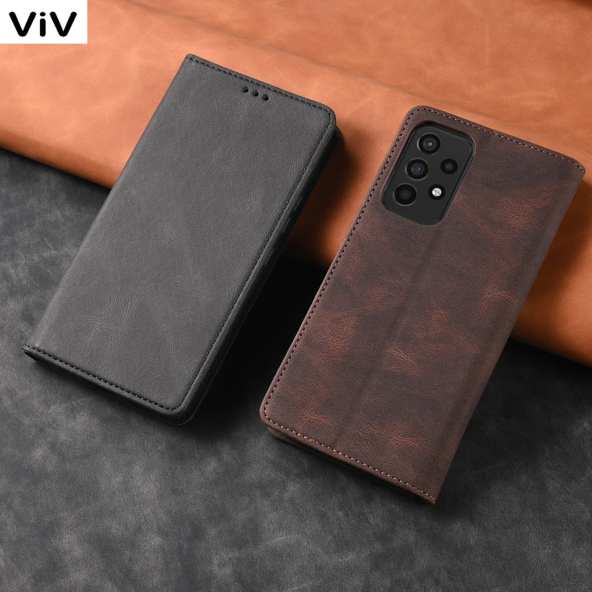 

Кожаный флип-чехол для Samsung A10 A12 A13 A14 A22 A23 A32 A33 A50 A52 A53 A20E A51 A54