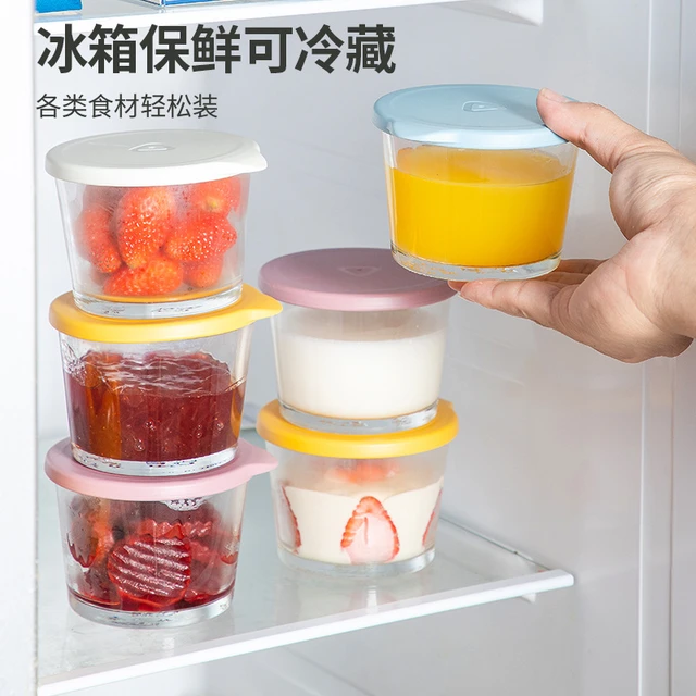 Sealed Fresh Glass Storage Tank 260ml Mini Refrigerator Fruit Milk