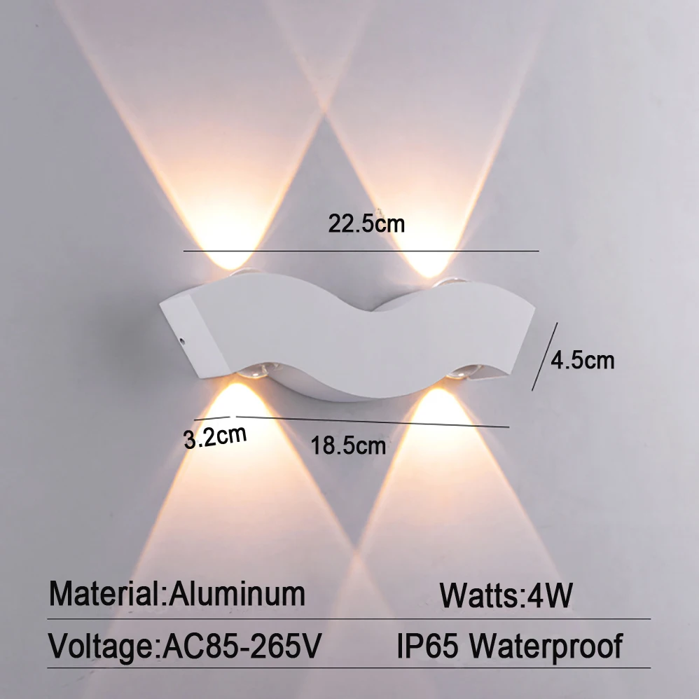 4W AC85-265V LED Wall Lamp Indoor&Outdoor IP65 Waterproof Nordic Modern Minimalist Style Lamps With 3 Years Warranties
