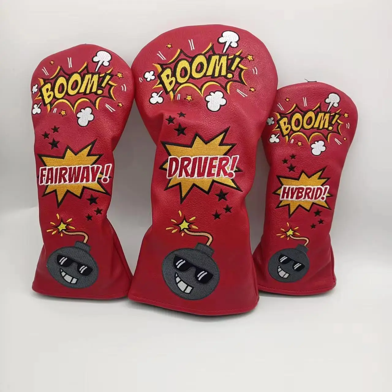 Bomb Golf Club Covers for Driver, Fairway, Hybrids - ​Golf Bomb Driver Cover/Golf Fairway Wood Head Cover/Hybrid Headcover Bombs